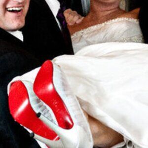 Wedding Shoes Red Sole Off White